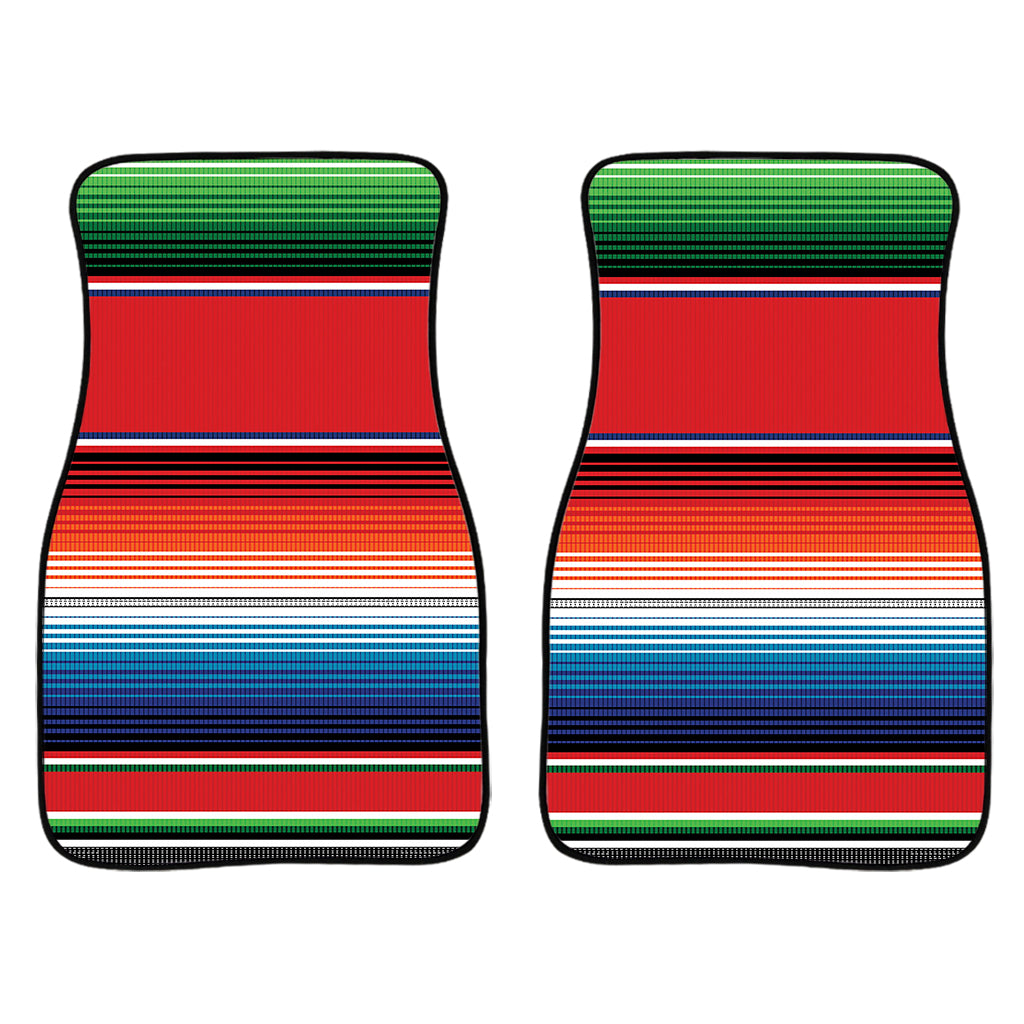 Vintage Mexican Serape Pattern Print Front Car Floor Mats