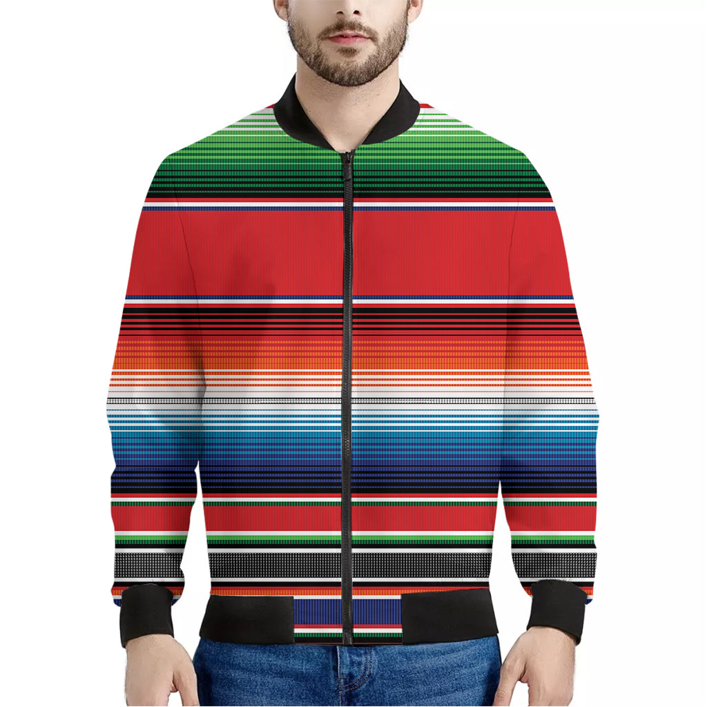 Vintage Mexican Serape Pattern Print Men's Bomber Jacket