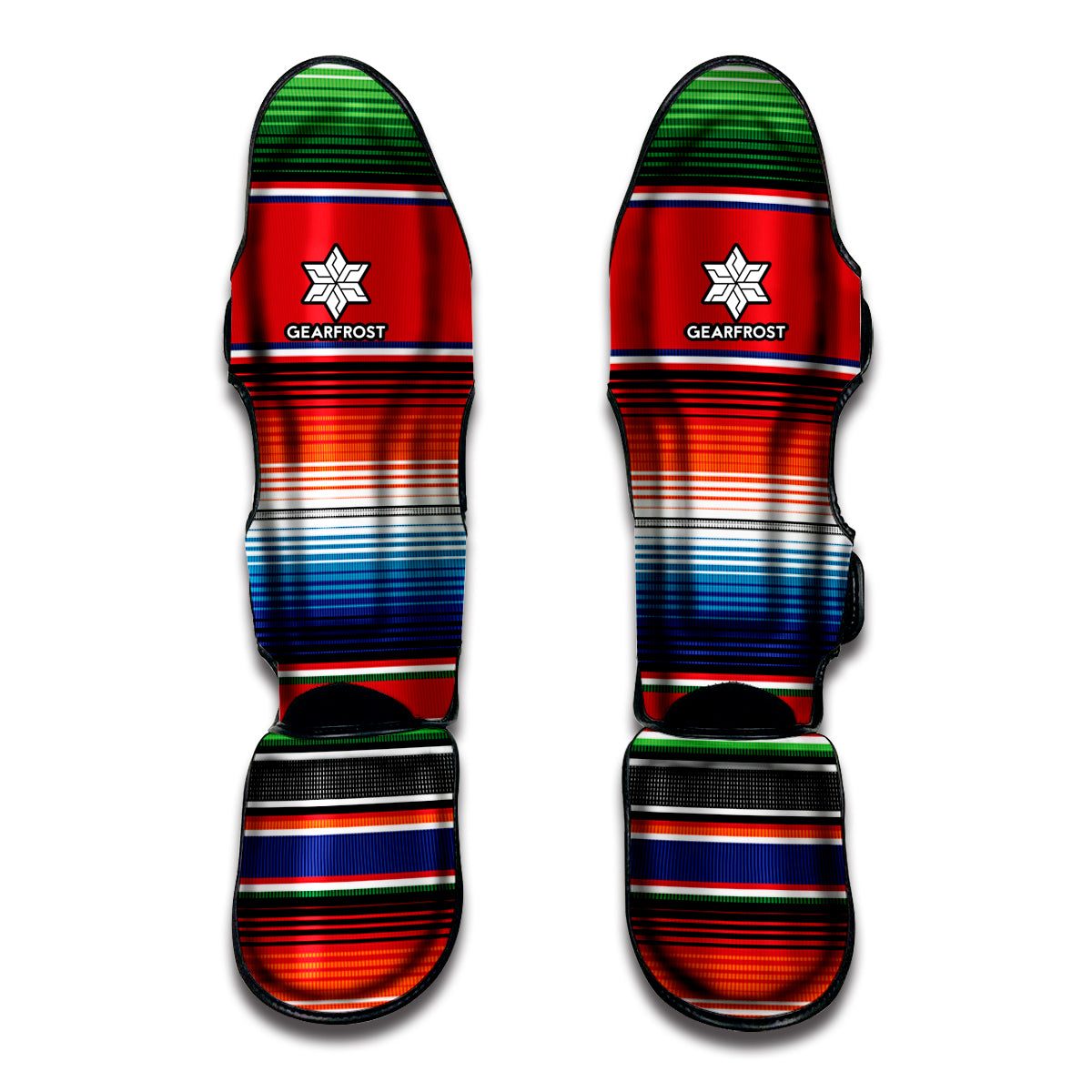 Vintage Mexican Serape Pattern Print Muay Thai Shin Guards