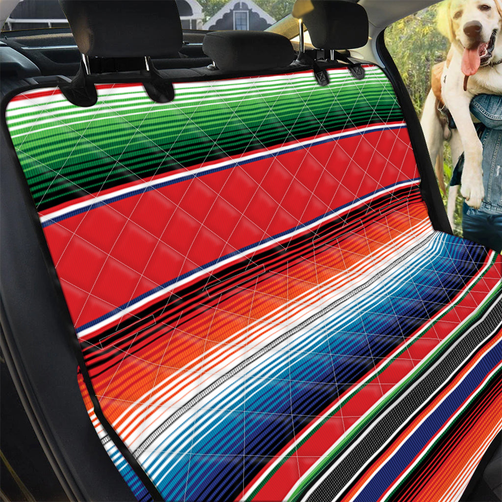 Vintage Mexican Serape Pattern Print Pet Car Back Seat Cover