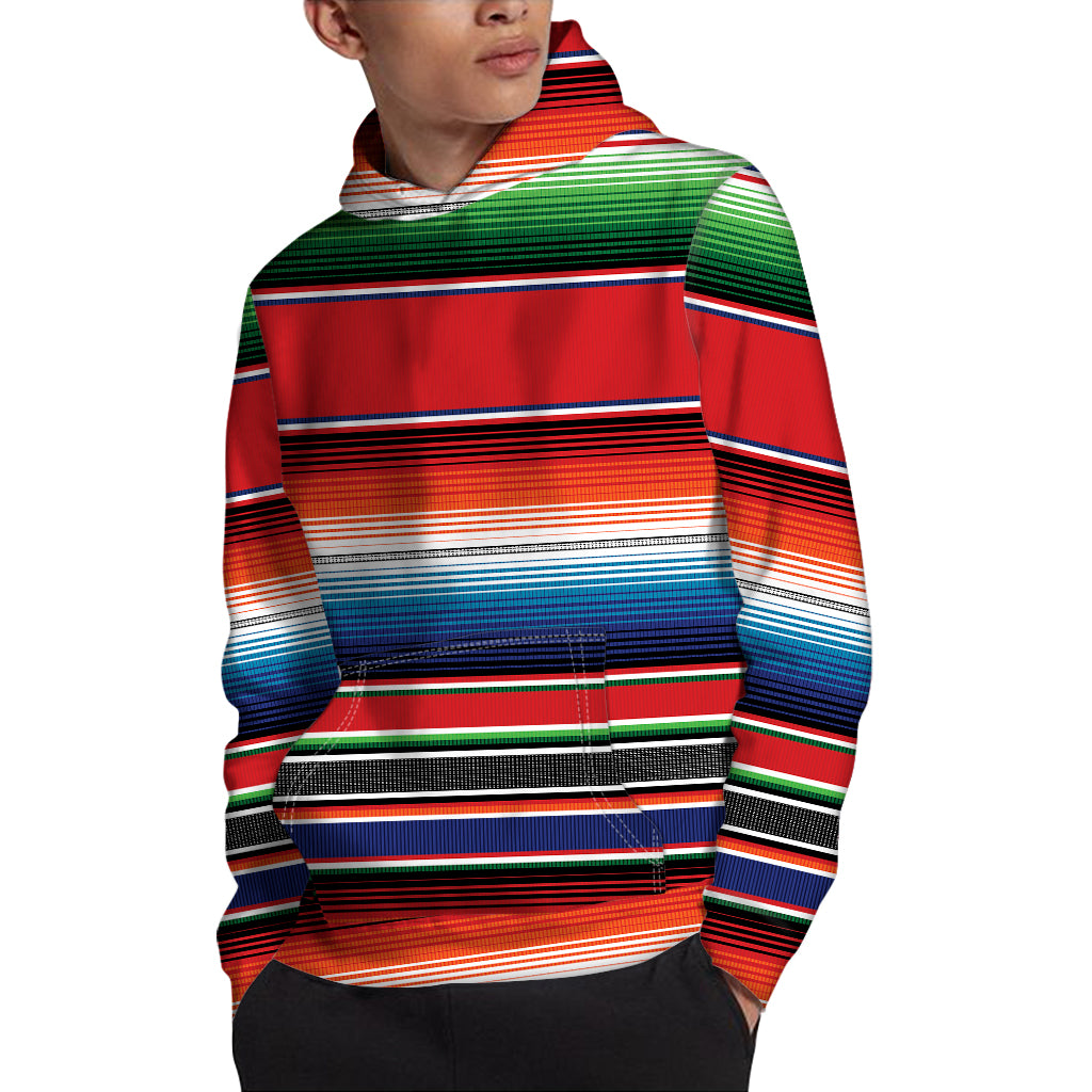 Vintage Mexican Serape Pattern Print Pullover Hoodie