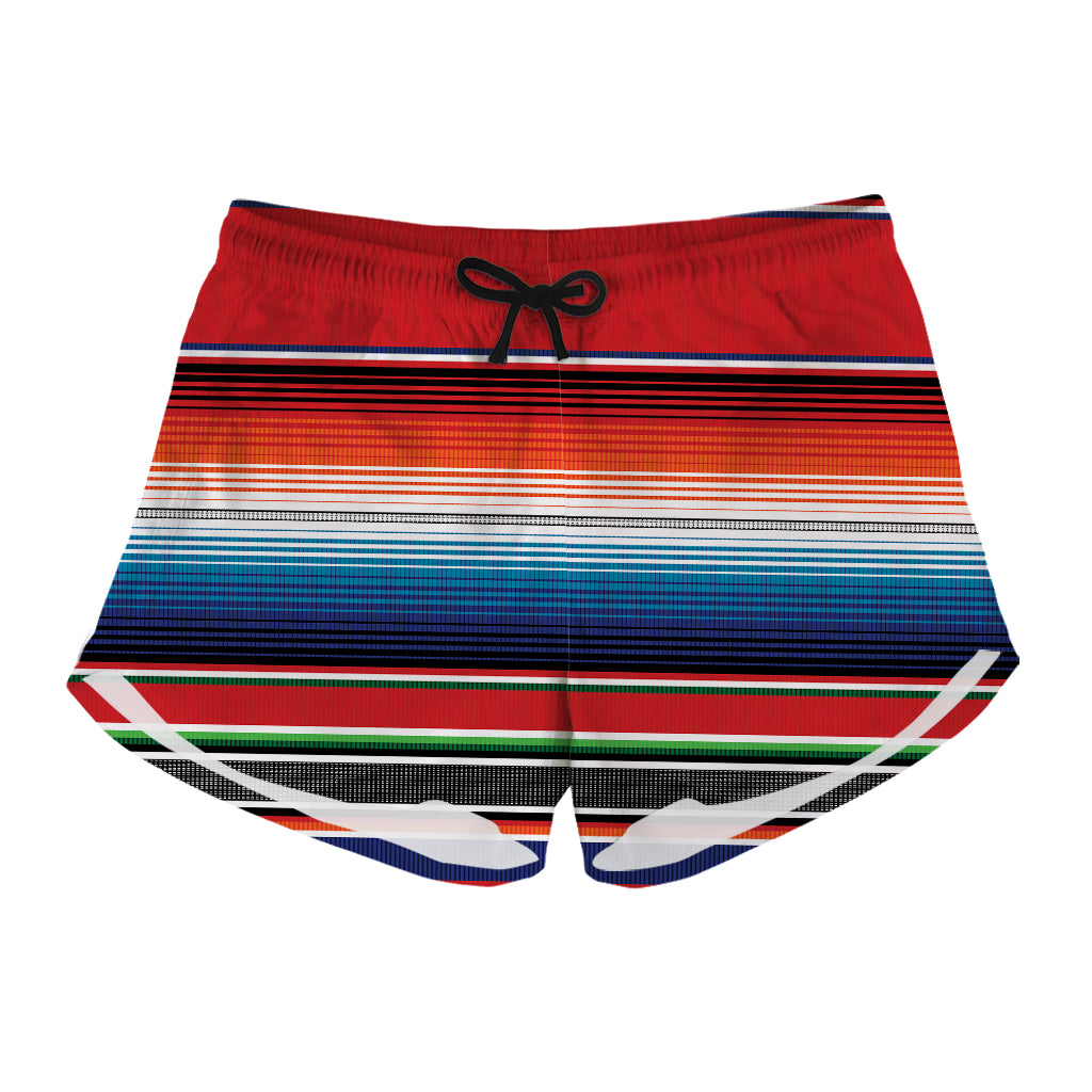 Vintage Mexican Serape Pattern Print Women's Shorts