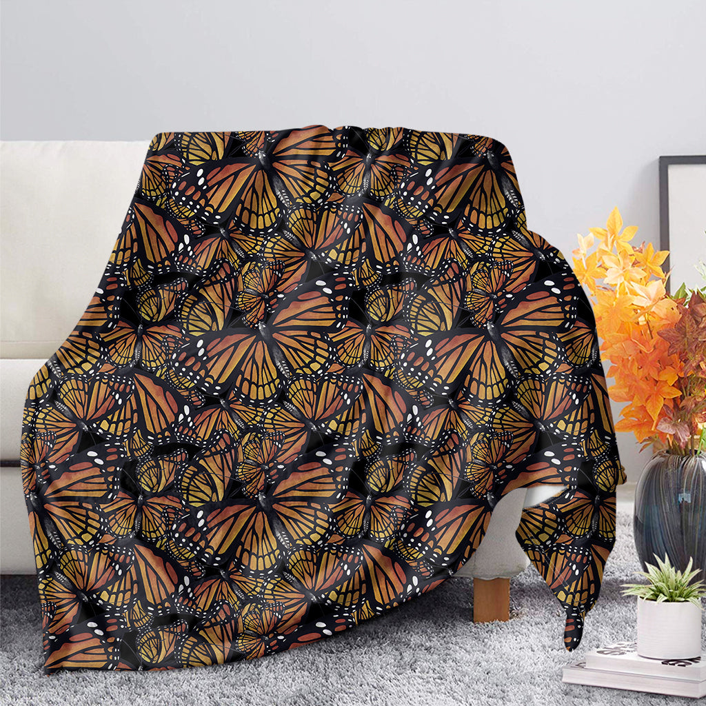 Vintage Monarch Butterfly Pattern Print Blanket