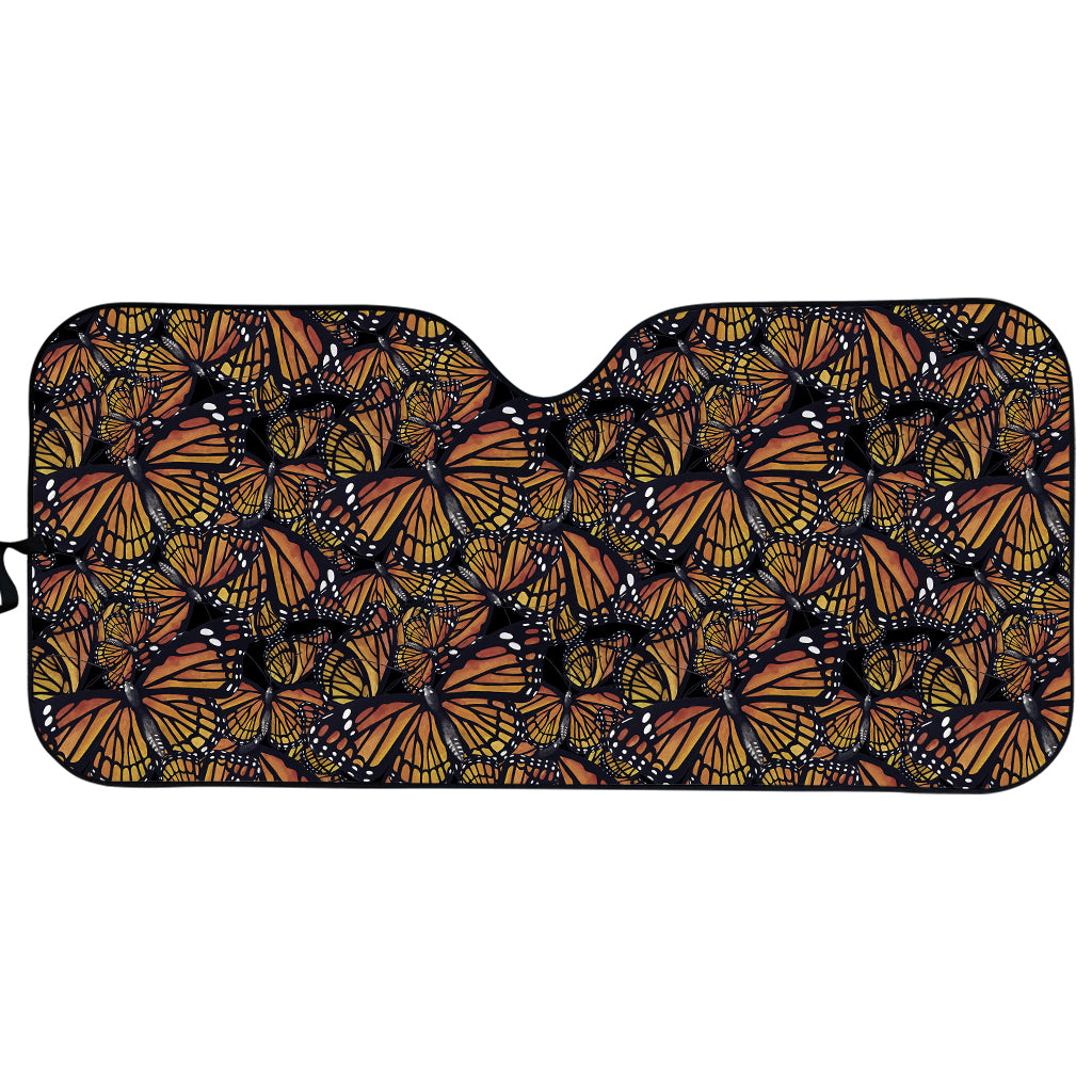 Vintage Monarch Butterfly Pattern Print Car Sun Shade