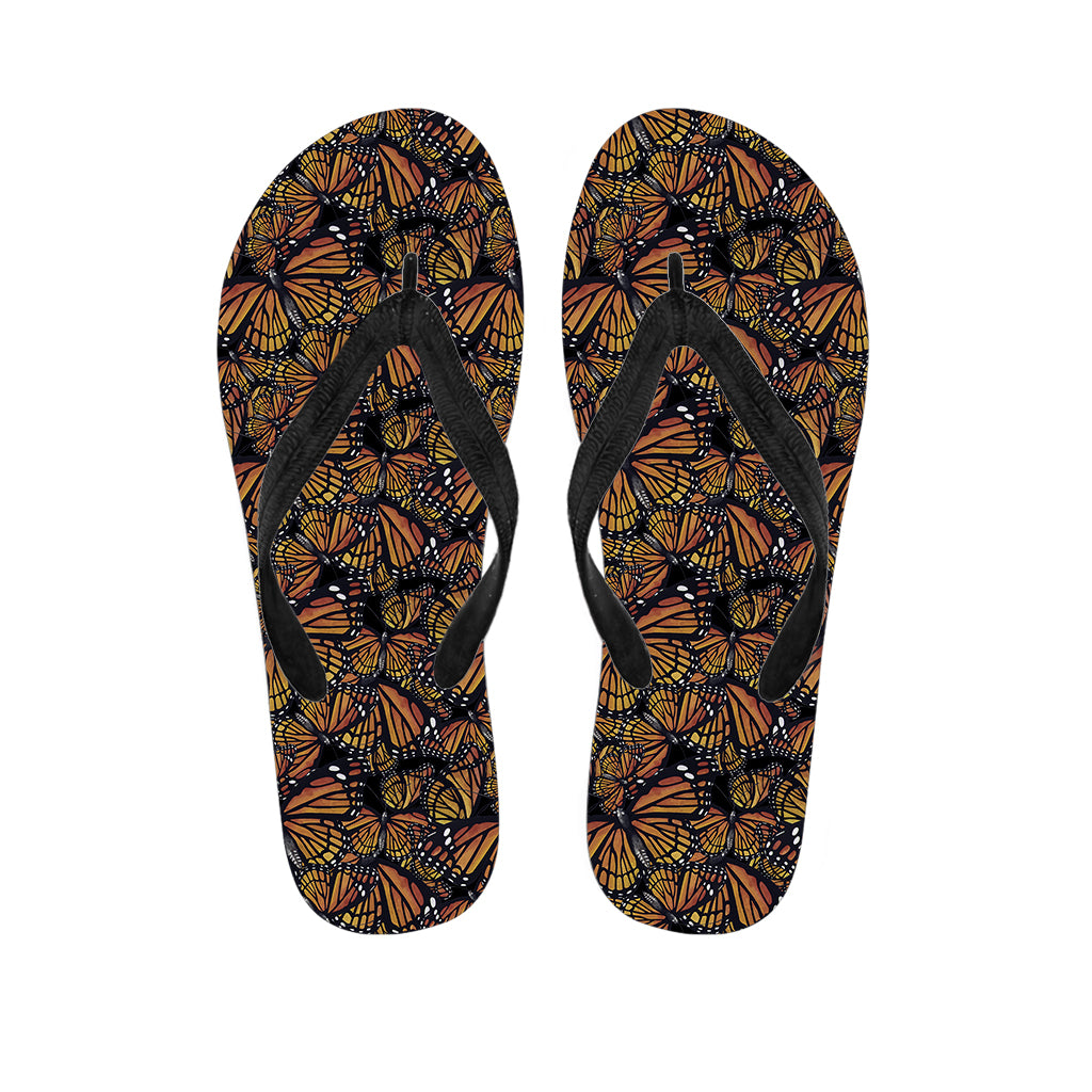 Vintage Monarch Butterfly Pattern Print Flip Flops