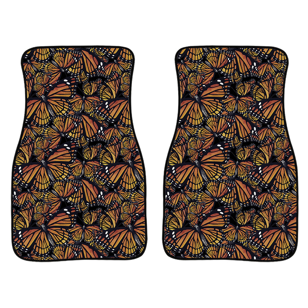 Vintage Monarch Butterfly Pattern Print Front Car Floor Mats