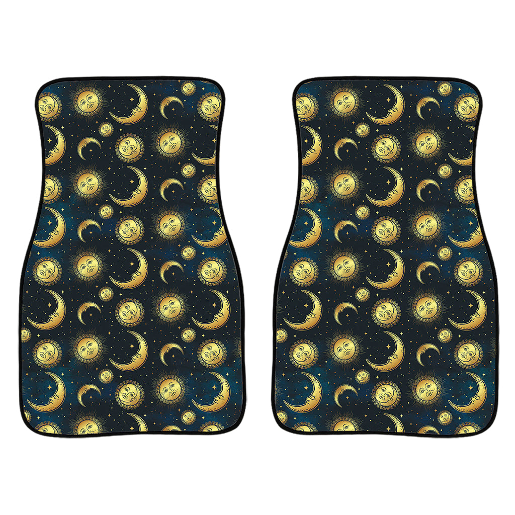 Vintage Moon And Sun Pattern Print Front Car Floor Mats