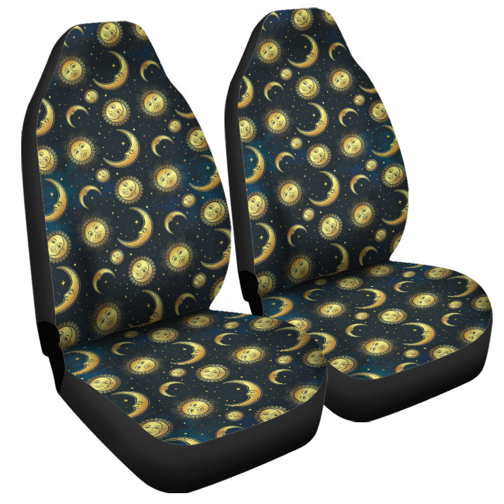 Vintage Moon And Sun Pattern Print Universal Fit Car Seat Covers