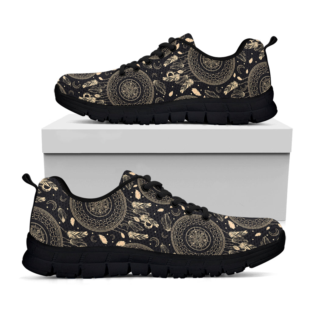 Vintage Native Dream Catcher Print Black Sneakers