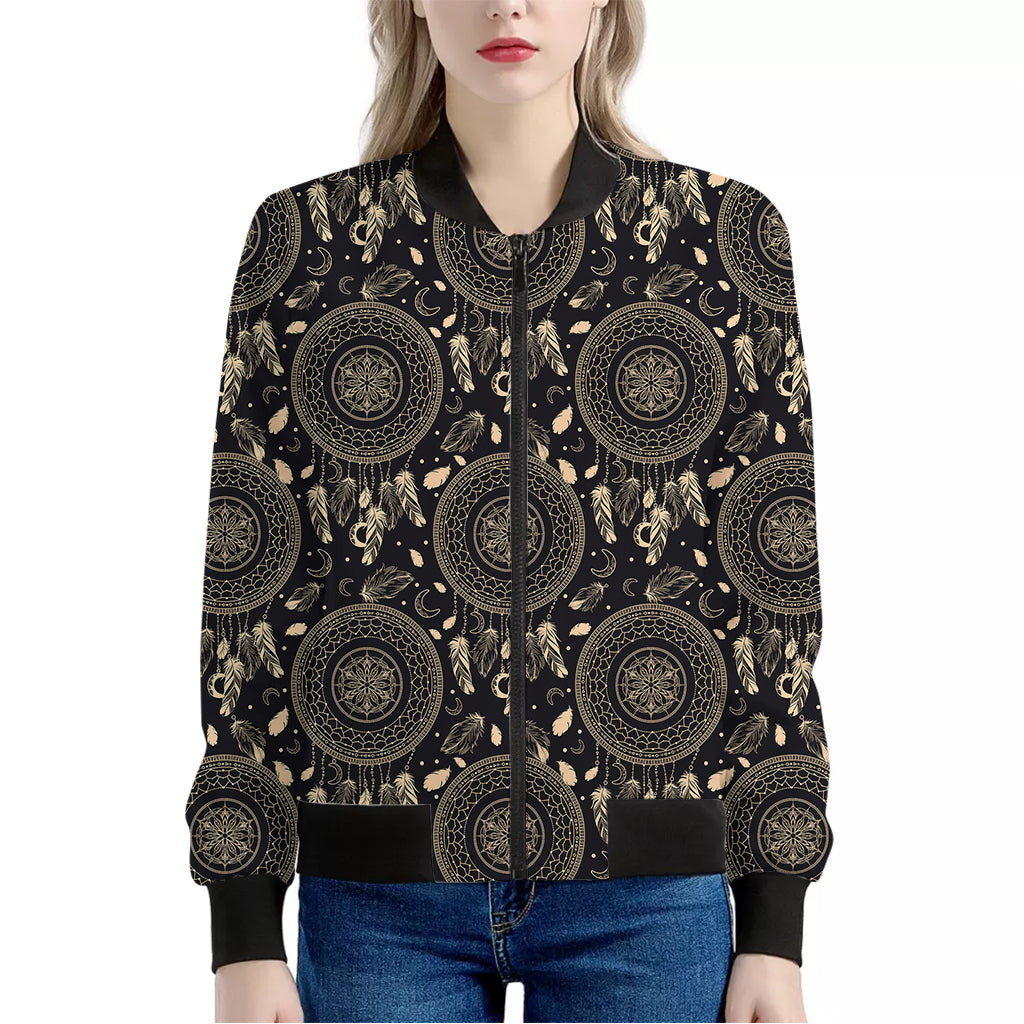 Vintage Native Dream Catcher Print Women's Bomber Jacket