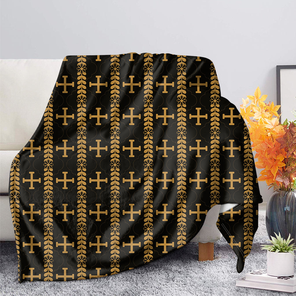 Vintage Orthodox Pattern Print Blanket