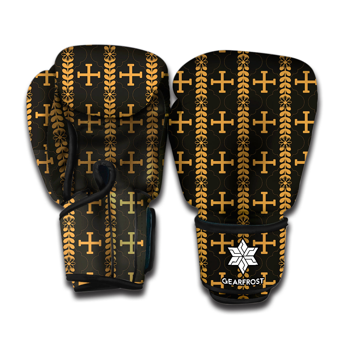 Vintage Orthodox Pattern Print Boxing Gloves