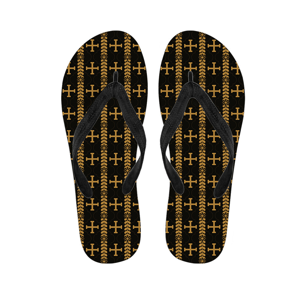 Vintage Orthodox Pattern Print Flip Flops