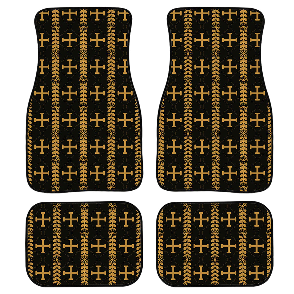 Vintage Orthodox Pattern Print Front and Back Car Floor Mats