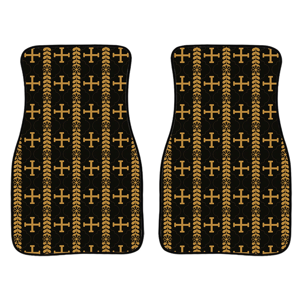 Vintage Orthodox Pattern Print Front Car Floor Mats