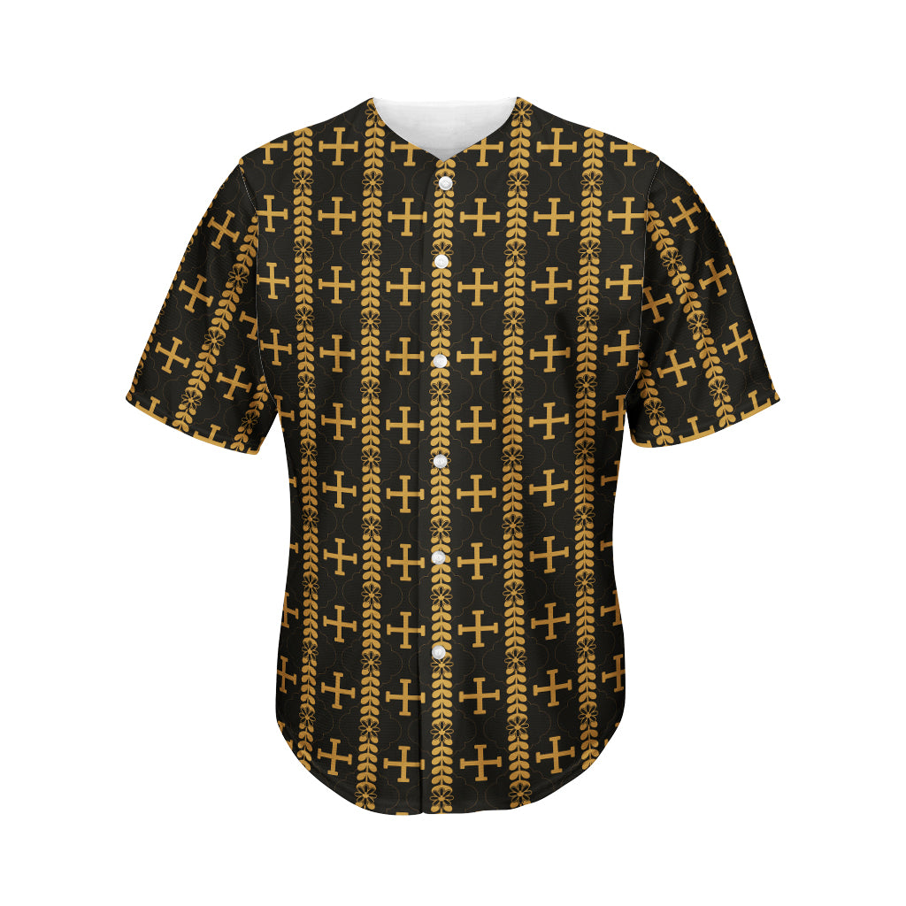 Vintage Orthodox Pattern Print Men's Baseball Jersey