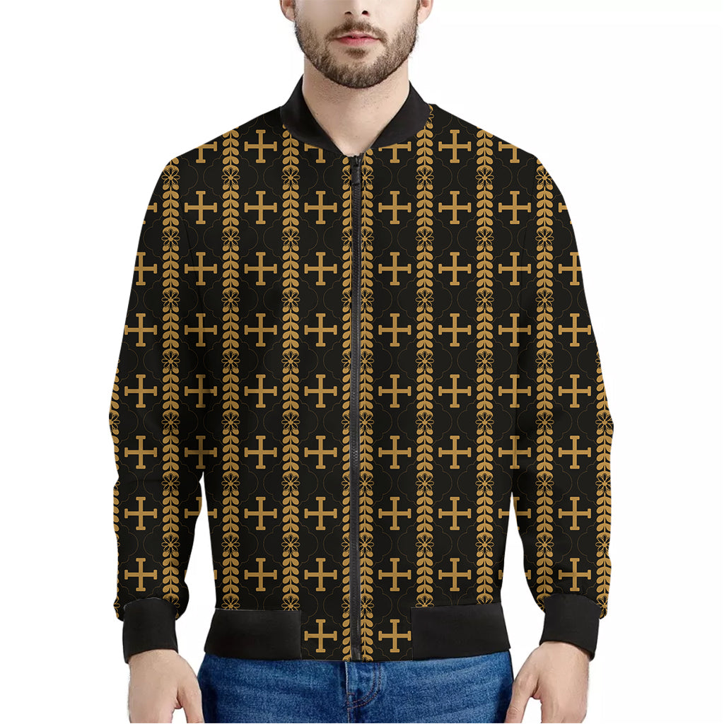 Vintage Orthodox Pattern Print Men's Bomber Jacket