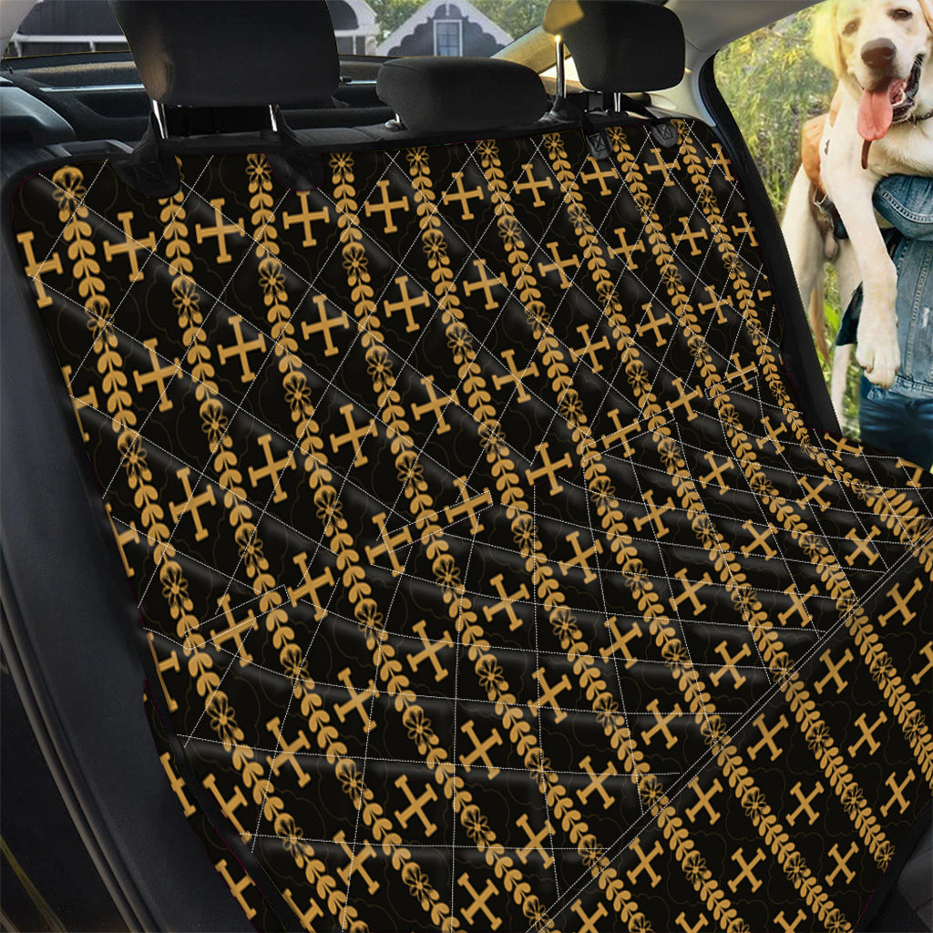 Vintage Orthodox Pattern Print Pet Car Back Seat Cover