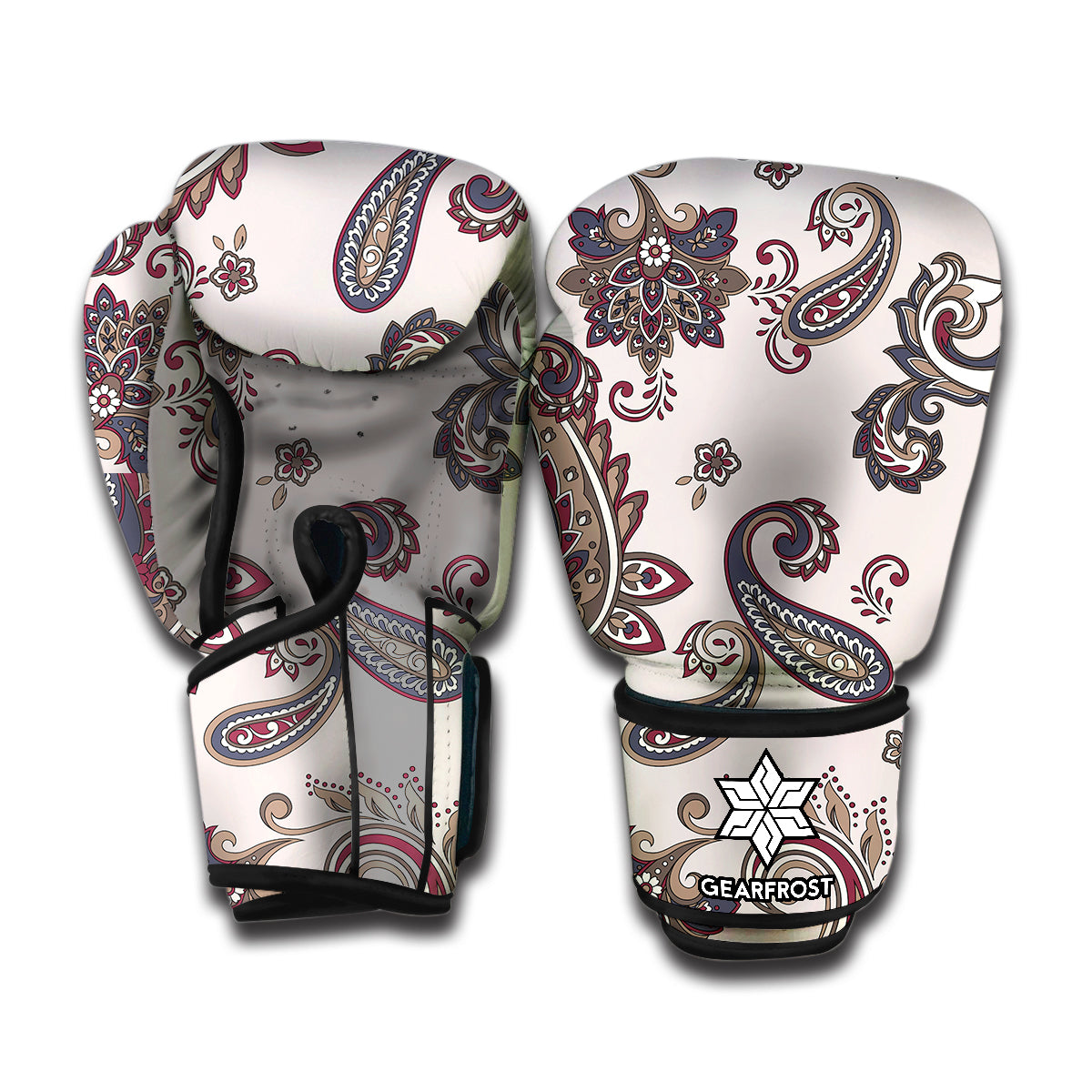 Vintage Paisley Pattern Print Boxing Gloves