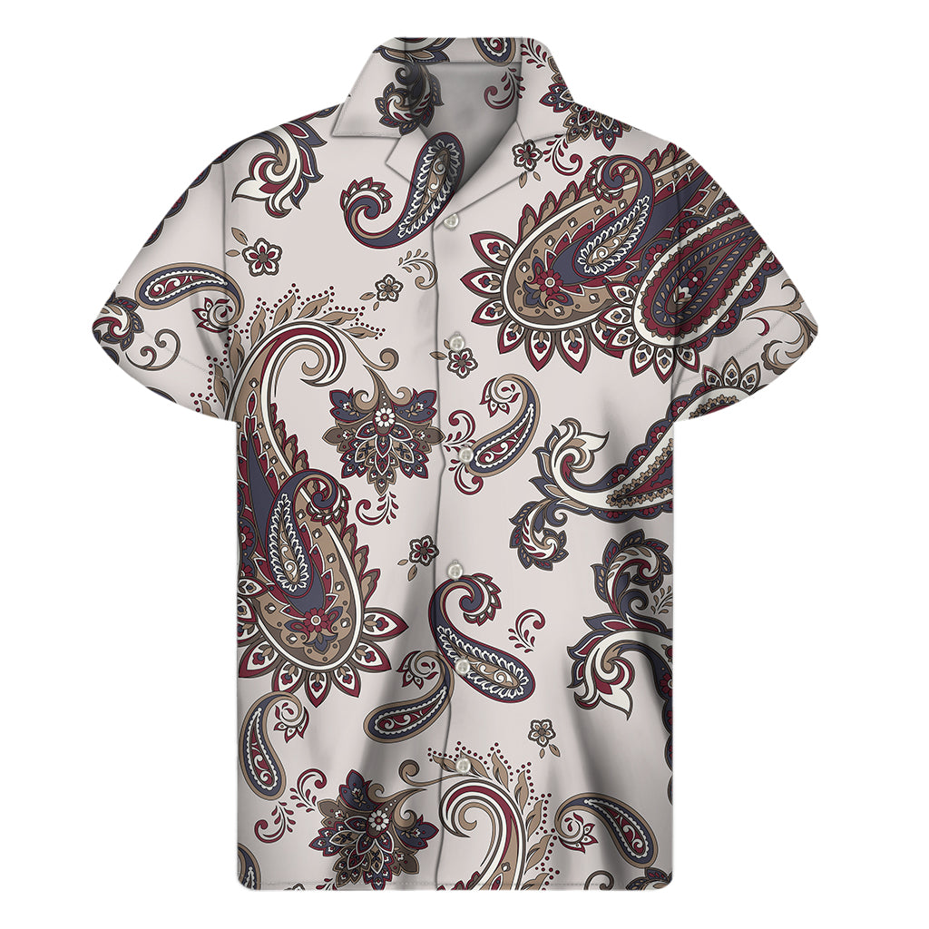 Vintage Paisley Pattern Print Men's Short Sleeve Shirt