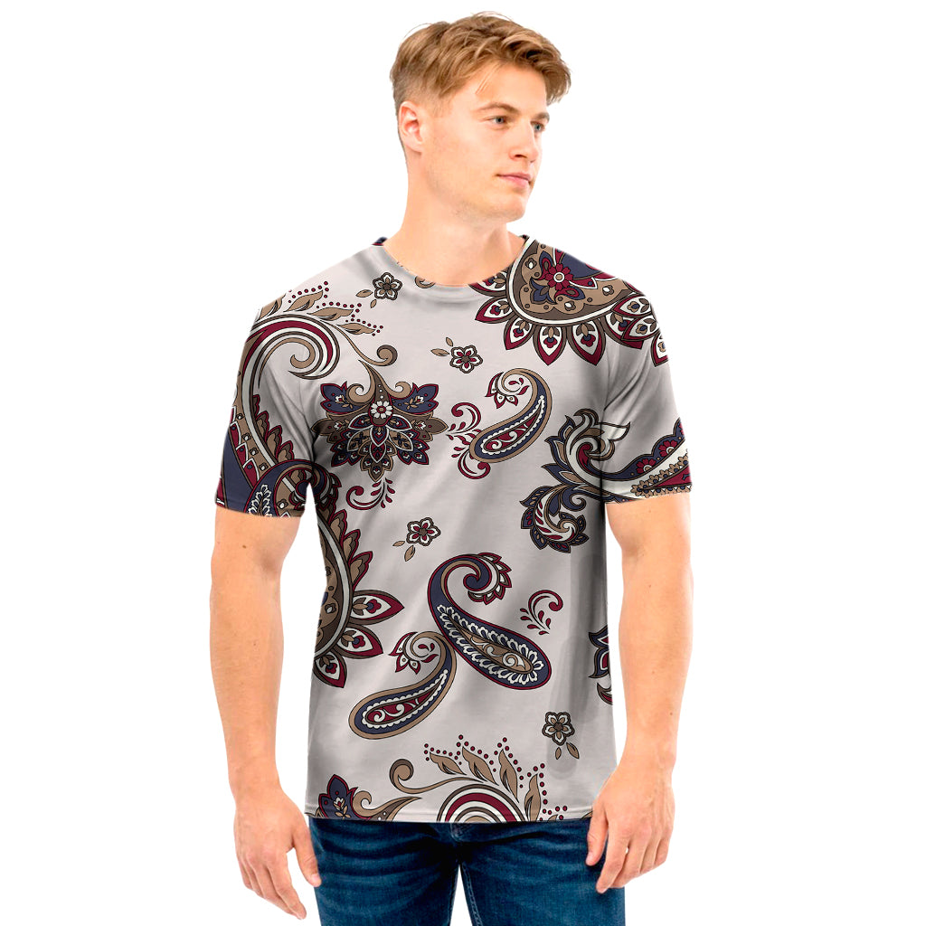 Vintage Paisley Pattern Print Men's T-Shirt