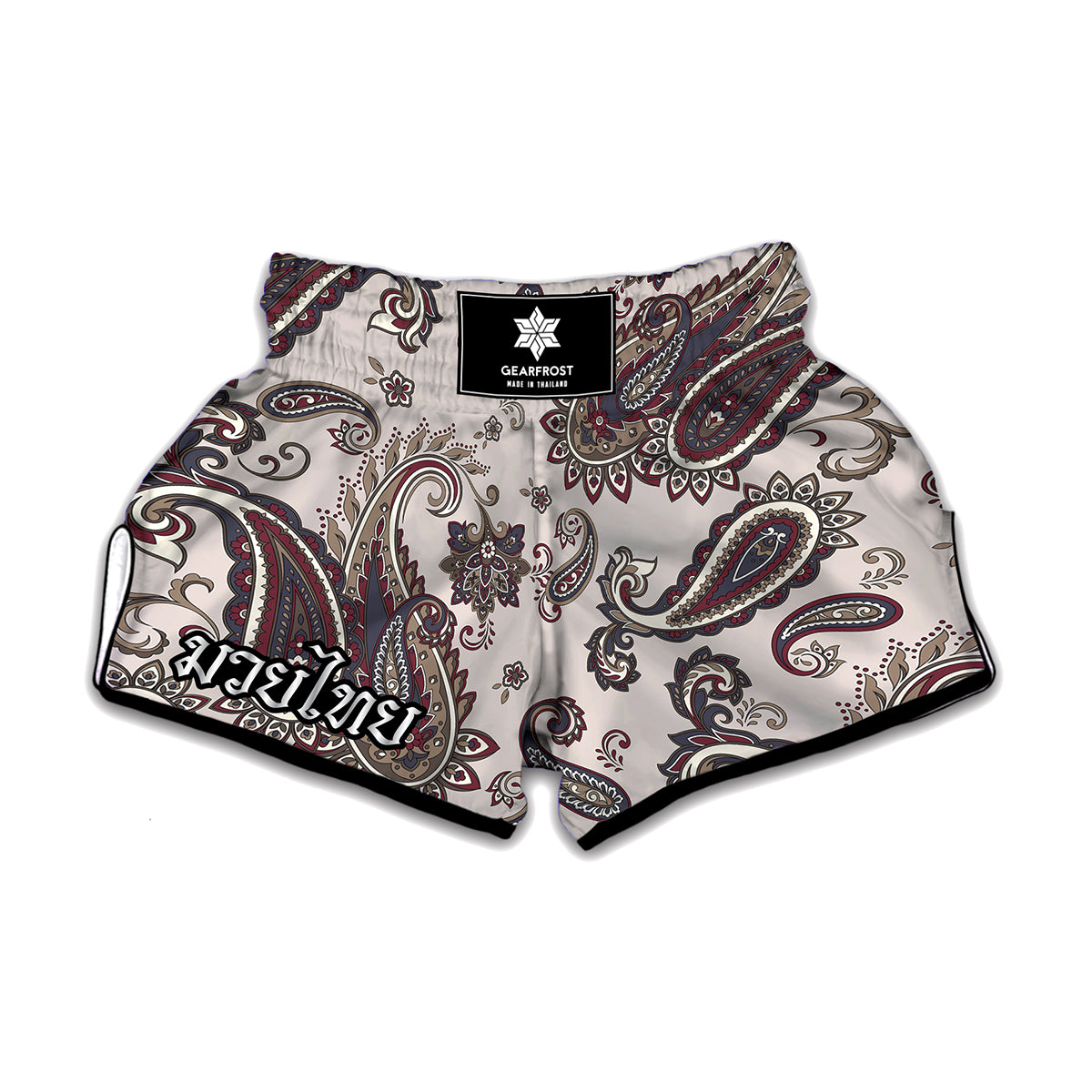 Vintage Paisley Pattern Print Muay Thai Boxing Shorts