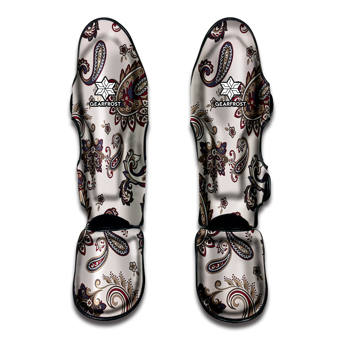 Vintage Paisley Pattern Print Muay Thai Shin Guards