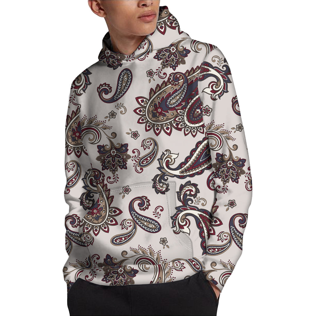 Vintage Paisley Pattern Print Pullover Hoodie