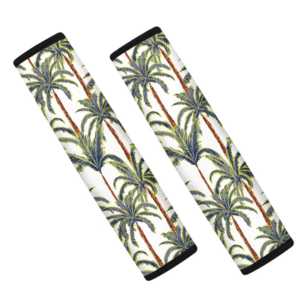 Vintage Palm Tree Beach Pattern Print Car Seat Belt Covers