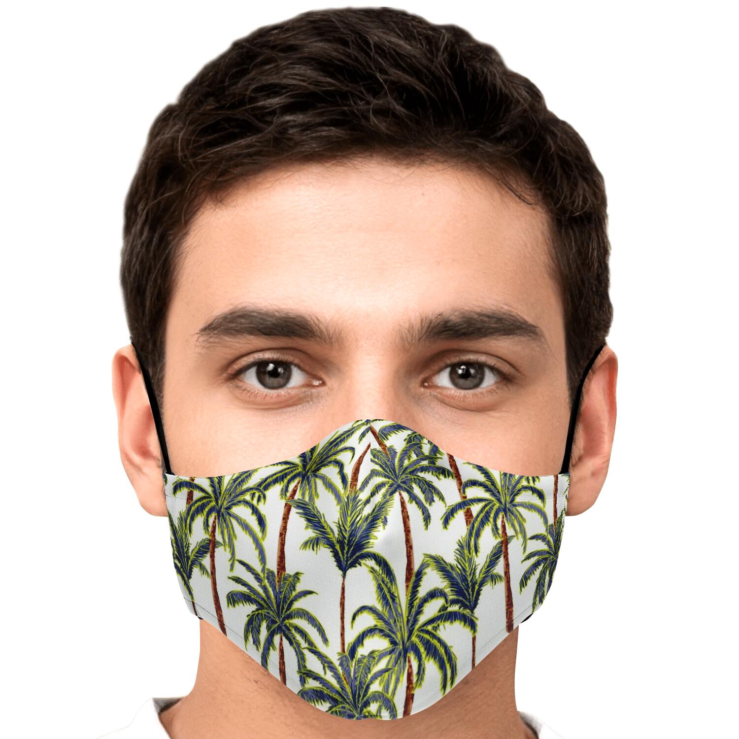 Vintage Palm Tree Beach Pattern Print Face Mask