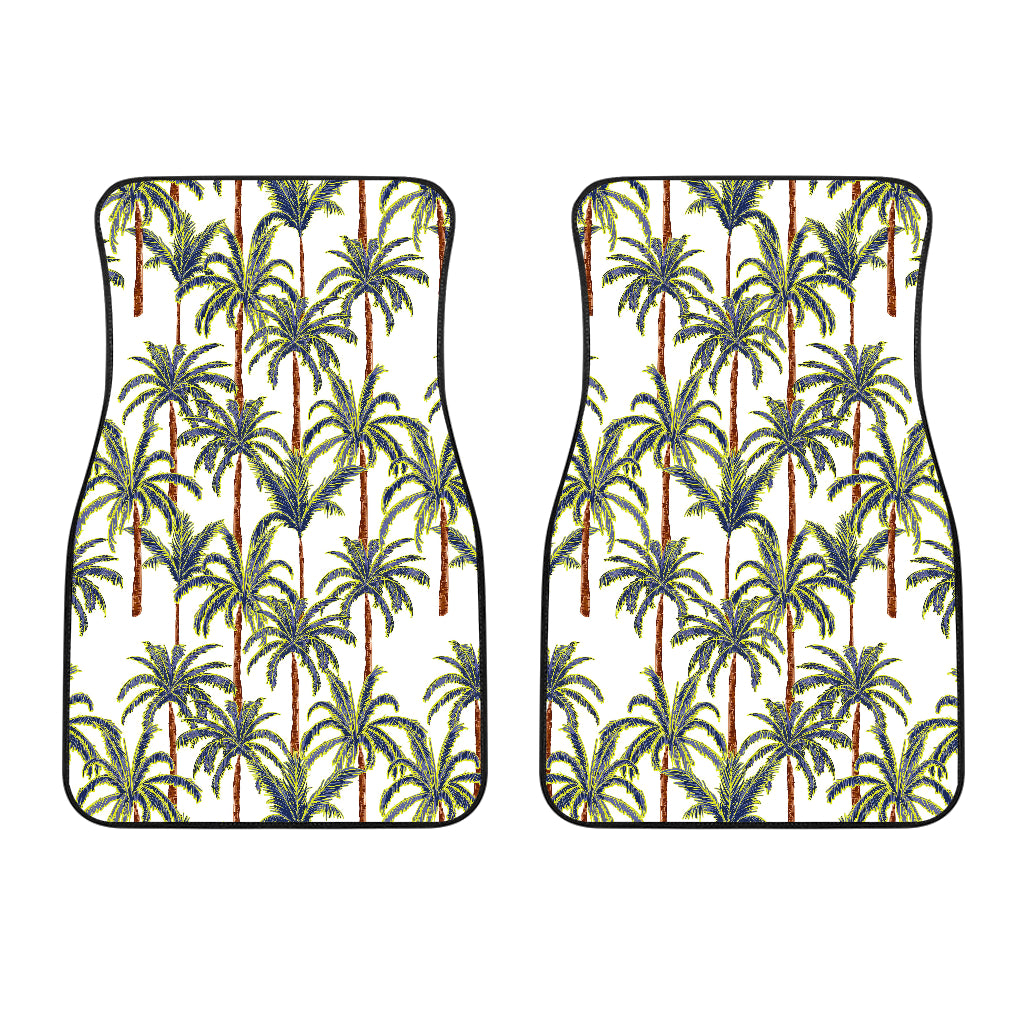 Vintage Palm Tree Beach Pattern Print Front Car Floor Mats