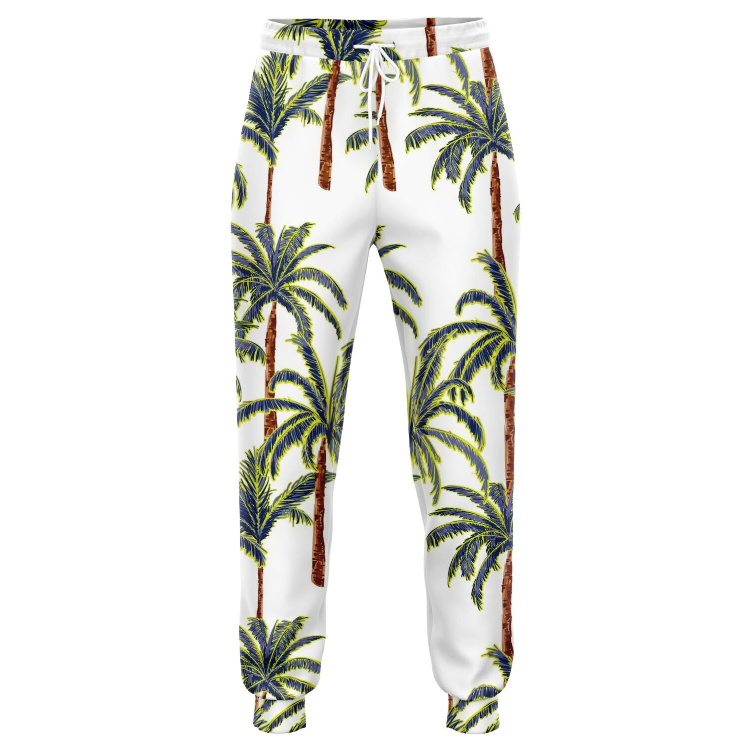 Vintage Palm Tree Beach Pattern Print Jogger Pants