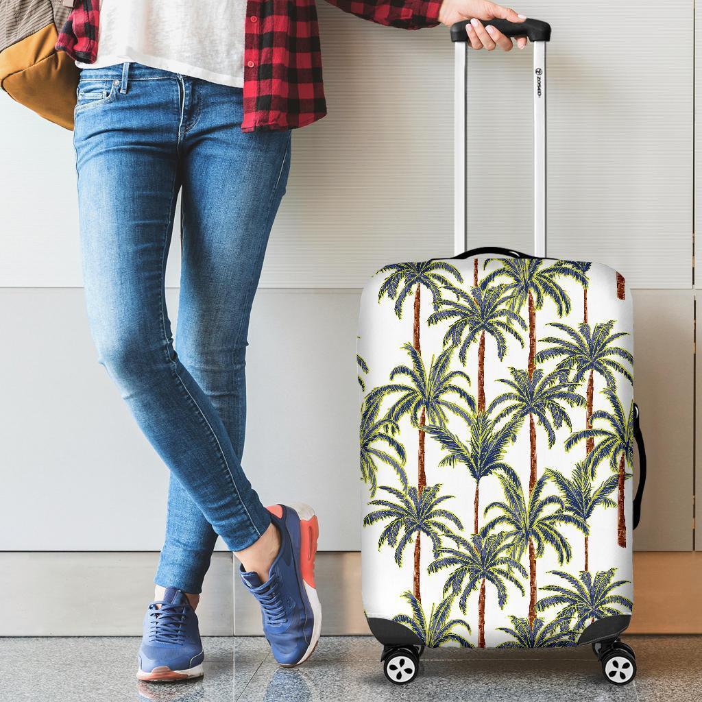 Vintage Palm Tree Beach Pattern Print Luggage Cover