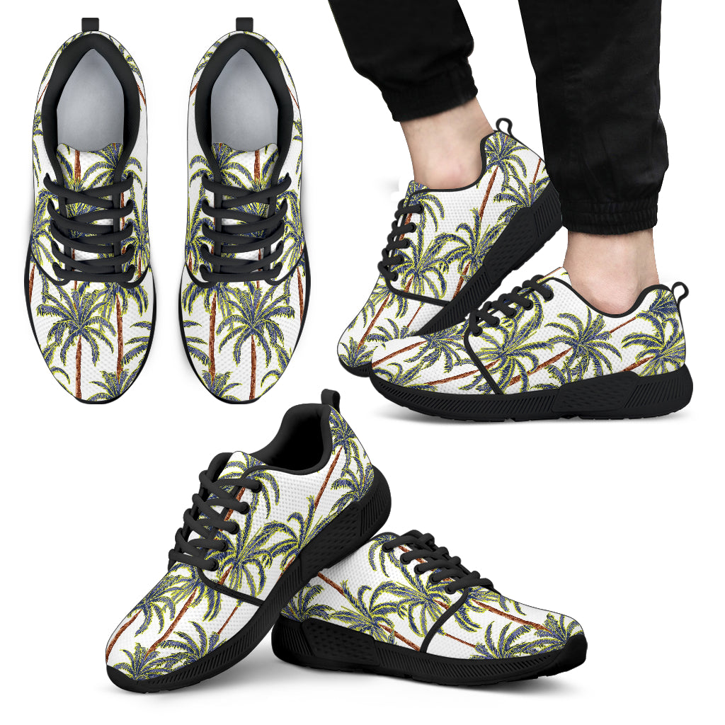 Vintage Palm Tree Beach Pattern Print Men's Athletic Shoes