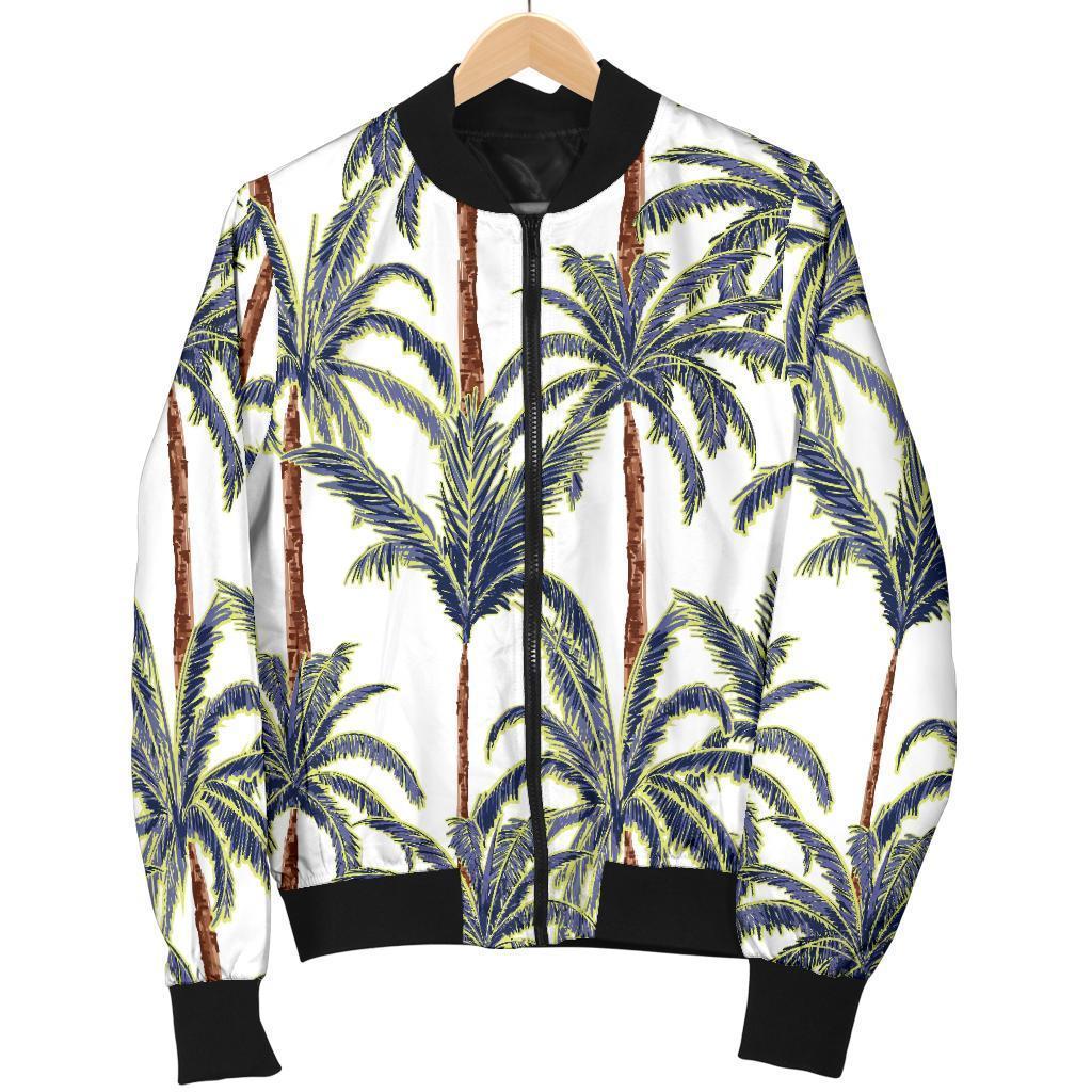 Vintage Palm Tree Beach Pattern Print Men's Bomber Jacket