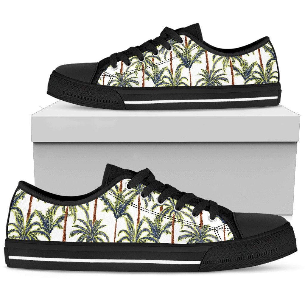 Vintage Palm Tree Beach Pattern Print Men's Low Top Shoes