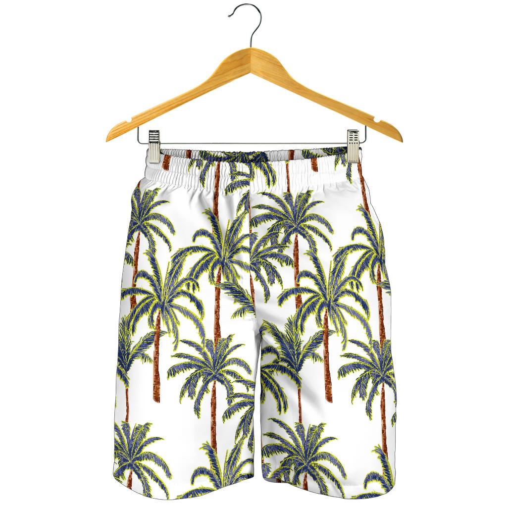 Vintage Palm Tree Beach Pattern Print Men's Shorts