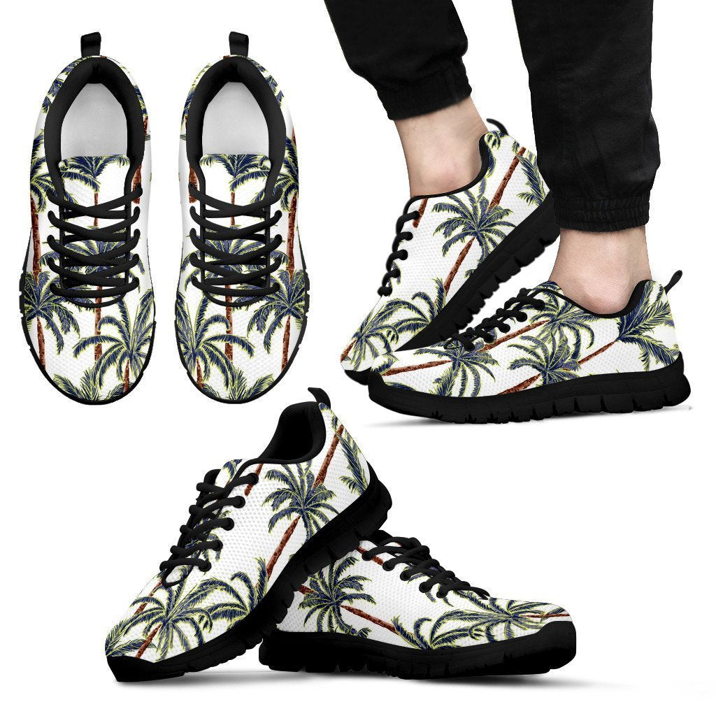 Vintage Palm Tree Beach Pattern Print Men's Sneakers