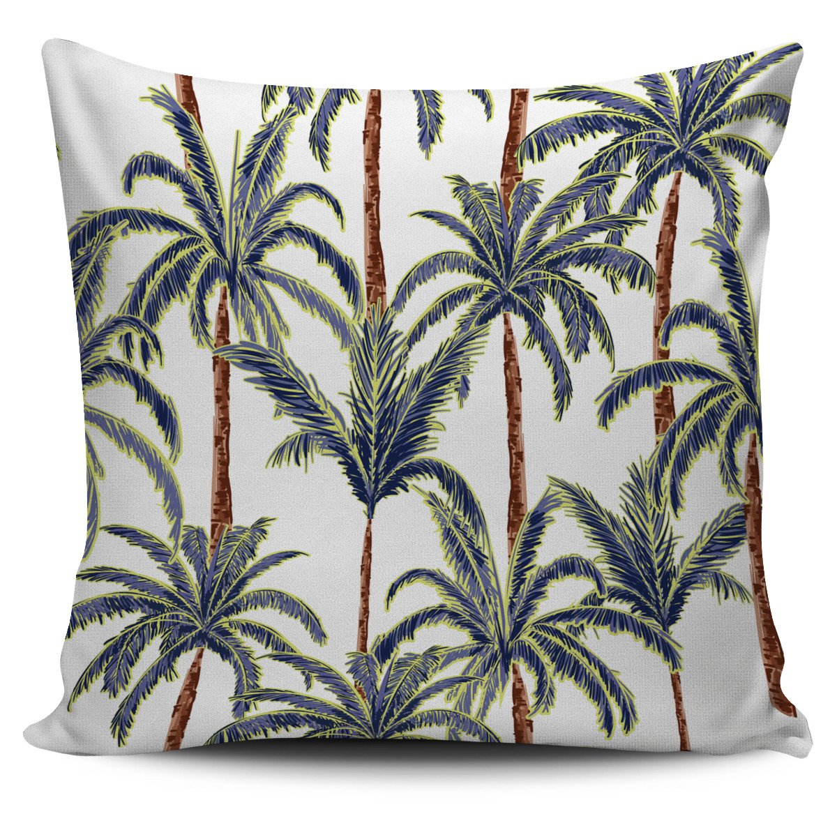 Vintage Palm Tree Beach Pattern Print Pillow Cover