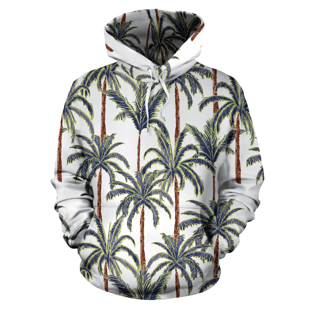 Vintage Palm Tree Beach Pattern Print Pullover Hoodie