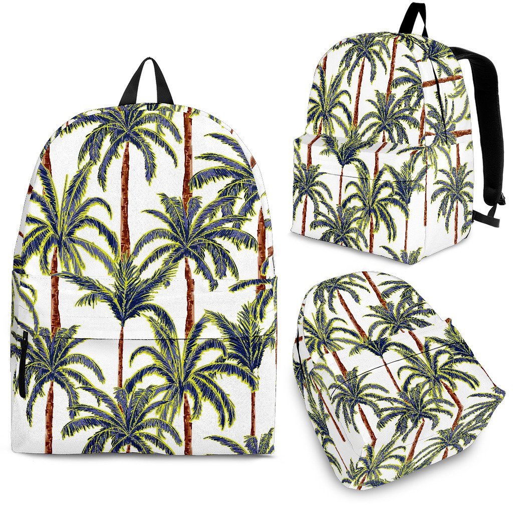 Vintage Palm Tree Beach Pattern Print School Backpack