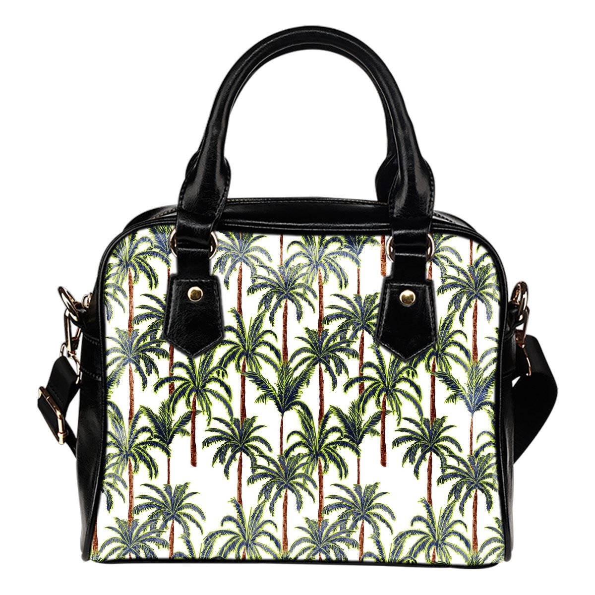 Vintage Palm Tree Beach Pattern Print Shoulder Handbag