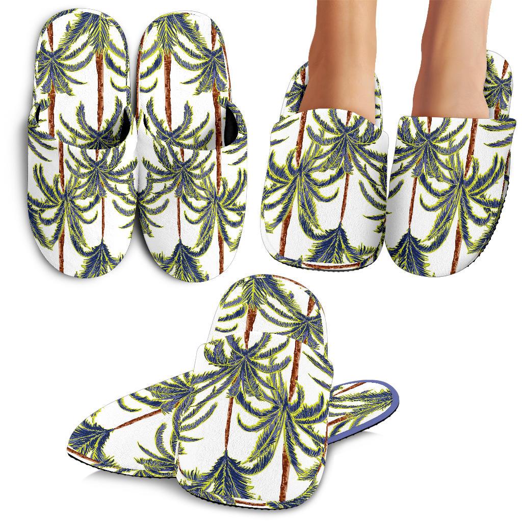 Vintage Palm Tree Beach Pattern Print Slippers