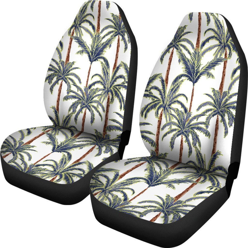 Vintage Palm Tree Beach Pattern Print Universal Fit Car Seat Covers