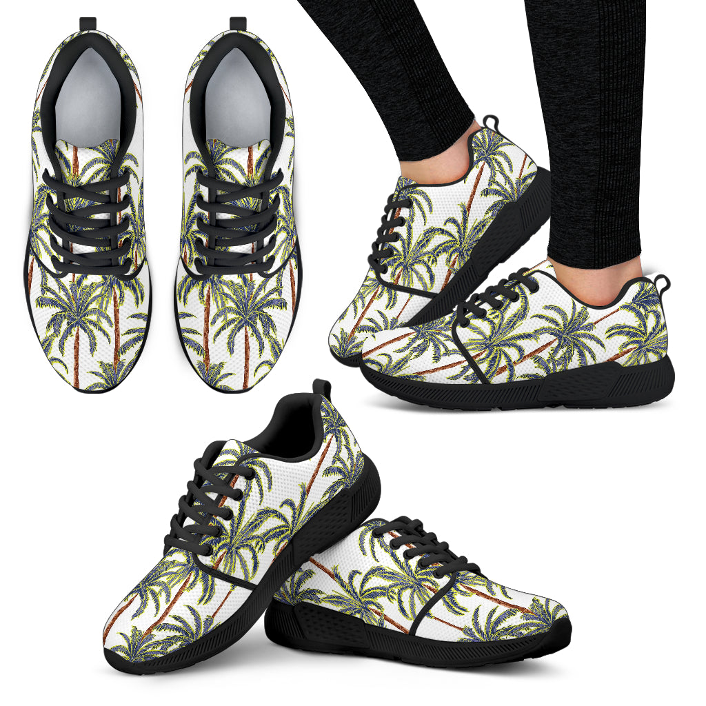 Vintage Palm Tree Beach Pattern Print Women's Athletic Shoes