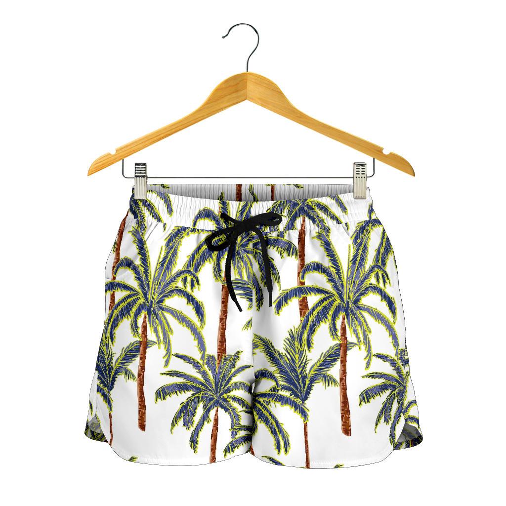 Vintage Palm Tree Beach Pattern Print Women's Shorts