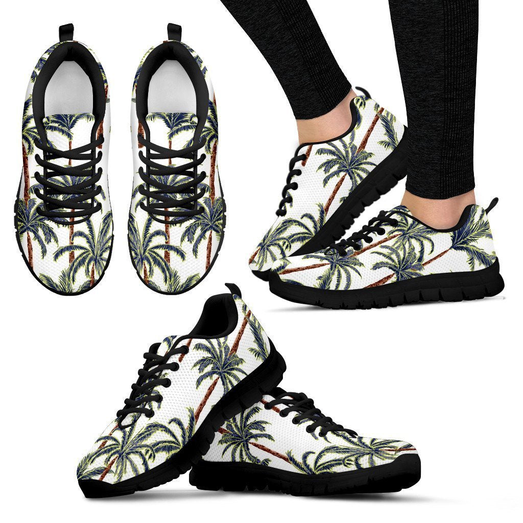 Vintage Palm Tree Beach Pattern Print Women's Sneakers