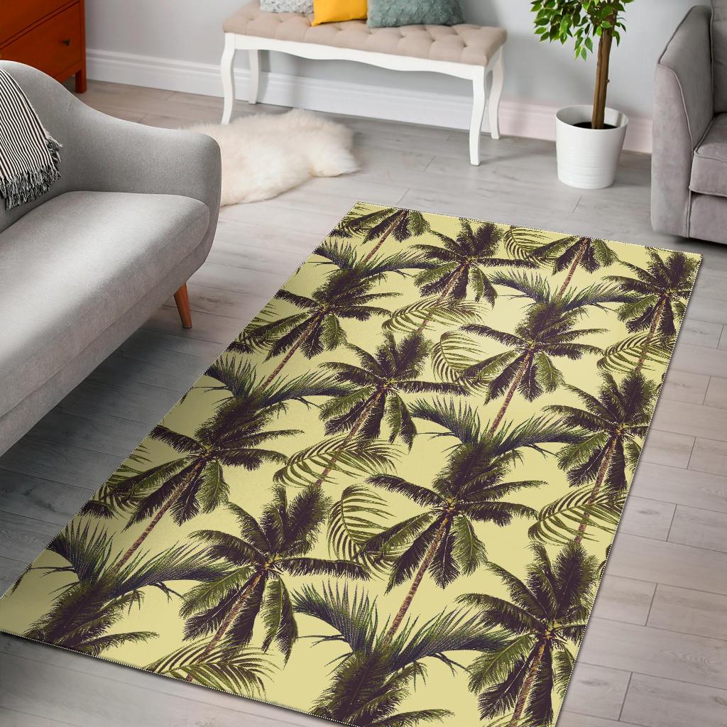 Vintage Palm Tree Pattern Print Area Rug