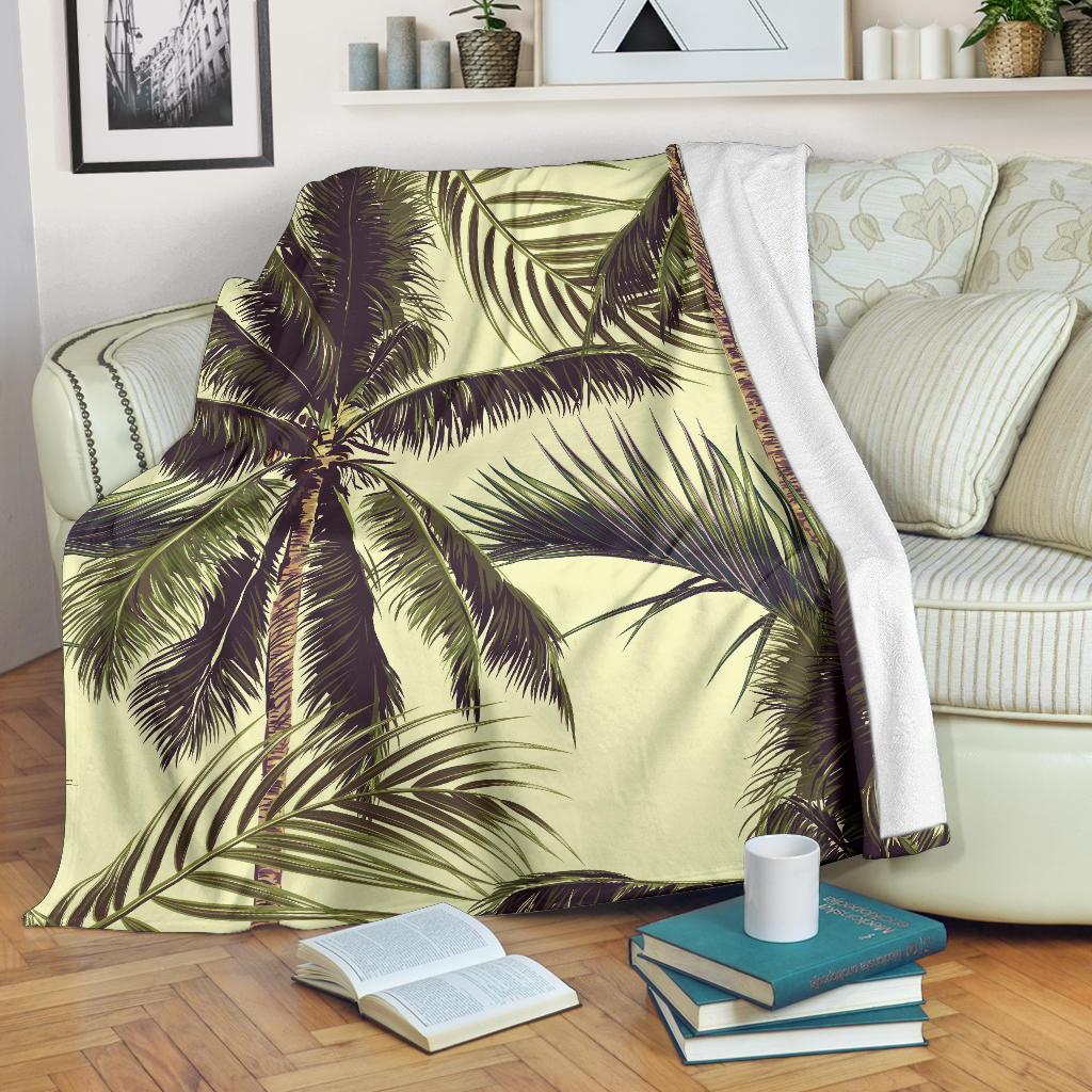 Vintage Palm Tree Pattern Print Blanket