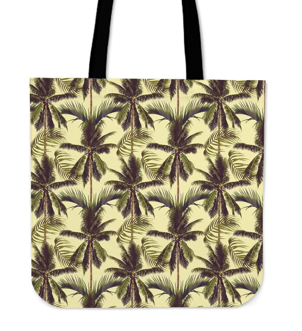 Vintage Palm Tree Pattern Print Canvas Tote Bag